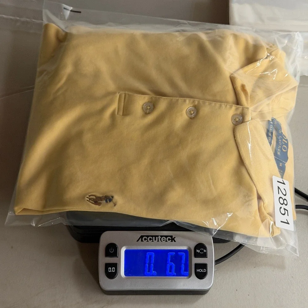 Polo‎ Ralph Lauren Mens Classic Fit Short Sleeve Cotton Polo Shirt Yellow Size M